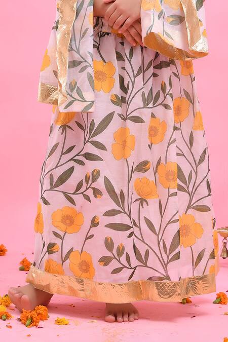 Buy Bannhi By Priyanka Rathore Off White Chanderi Pearls, Lace Floral Print Lehenga Set Online at Aza Fashions Buy_Bannhi By Priyanka Rathore_Off White Chanderi Pearls, Lace Floral Print Lehenga Set _Online_at_Aza_Fashions