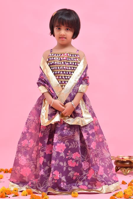 Bannhi By Priyanka Rathore Printed Chanderi Lehenga Set 