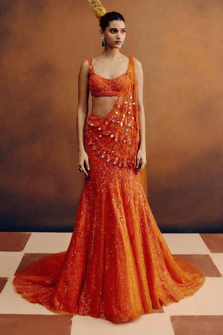 Dolly J Molten Sunset Draped Saree 