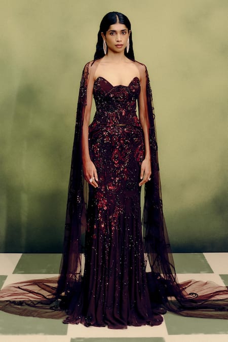 Dolly J Gilded Carmine Corset & Skirt Set 