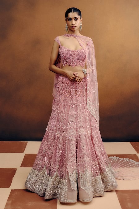 Dolly J Blush Aurora Bridal Lehenga Set 
