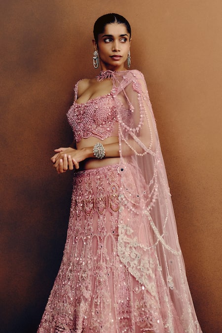 Dolly J Blush Aurora Bridal Lehenga Set 