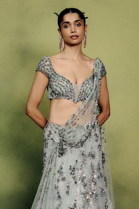 Dolly J Elysian Mint Cocktail Lehenga Set 