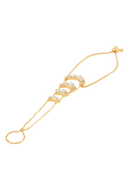 Isharya Gold Plated Mirrors 18kt Esplendor Hand Harness Online at Aza Fashions Isharya_Gold Plated Mirrors 18kt Esplendor Hand Harness _Online_at_Aza_Fashions