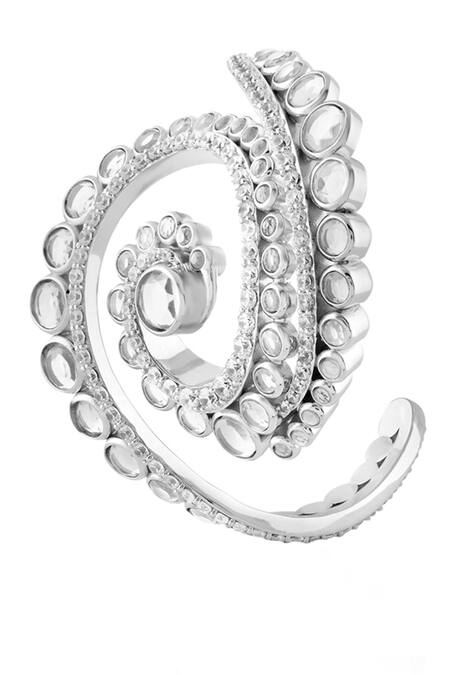 Buy Isharya Silver Plated Mirrors, Crystals 18kt Gold Alfama Cuff Bracelet Online at Aza Fashions Buy_Isharya_Silver Plated Mirrors, Crystals 18kt Gold Alfama Cuff Bracelet _Online_at_Aza_Fashions