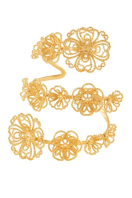 Shop_Isharya_Gold Plated 18kt Branco Wrap Around Bracelet _at_Aza_Fashions