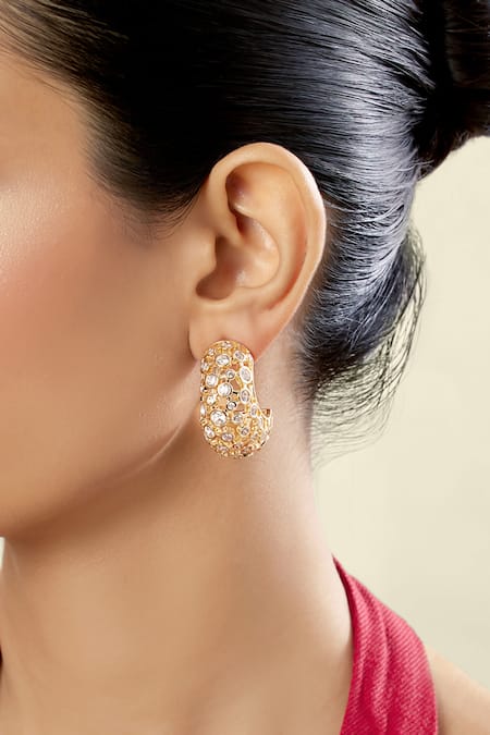 Isharya 18Kt Gold Plated Sol Statement Hoop Earrings
