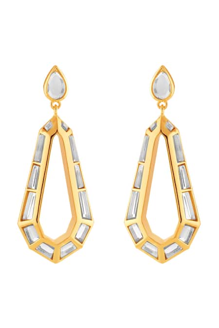 Isharya 18Kt Gold Plated Arco Statement Drop Earrings 