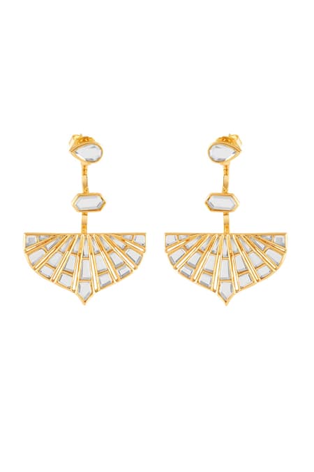 Isharya 18Kt Gold Plated Renda Statement Dangler Earrings 