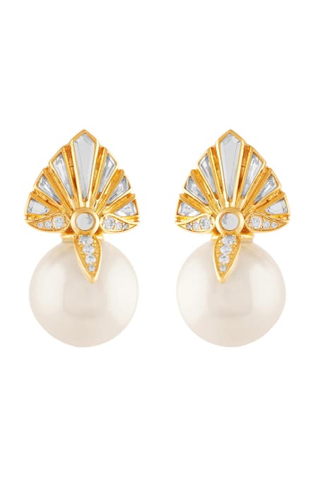 Isharya 18Kt Gold Plated Filgrana Statement Stud Earrings 