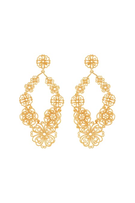 Isharya 18Kt Gold Plated Miradouro Statement Drop Earrings 