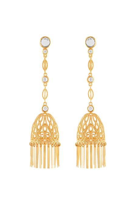 Isharya 18Kt Gold Plated Calcada Statement Jhumkas 
