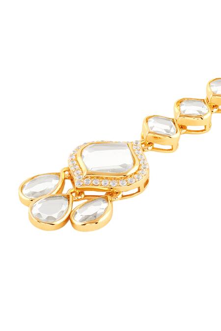 Isharya Gold Plated 18kt Manueline Maangtikka Online at Aza Fashions Isharya_Gold Plated 18kt Manueline Maangtikka _Online_at_Aza_Fashions