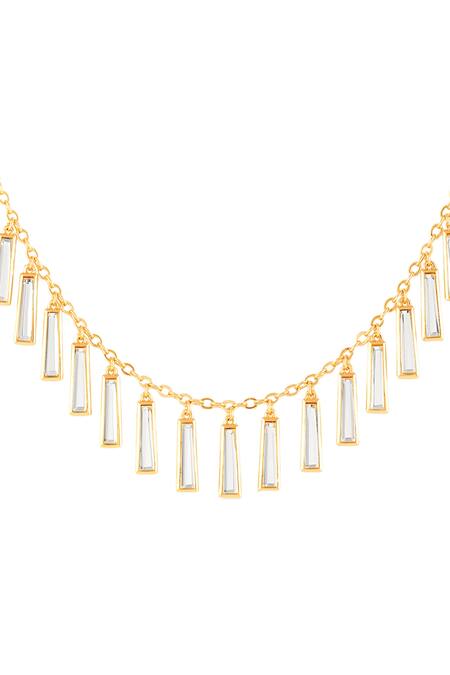 Isharya_Gold Plated 18kt Ecos Mirror Necklace _Online_at_Aza_Fashions