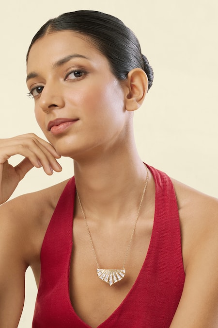 Isharya Gold Plated 18kt Porta Pendant Necklace 