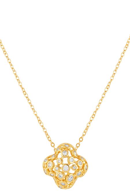 Isharya Gold Plated 18kt Coroa Pendant Necklace Online at Aza Fashions Isharya_Gold Plated 18kt Coroa Pendant Necklace _Online_at_Aza_Fashions