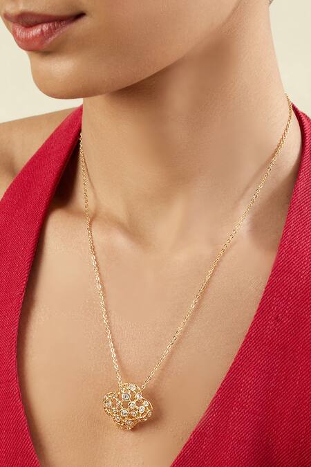 Buy Isharya Gold Plated 18kt Coroa Pendant Necklace Online at Aza Fashions Buy_Isharya_Gold Plated 18kt Coroa Pendant Necklace _Online_at_Aza_Fashions