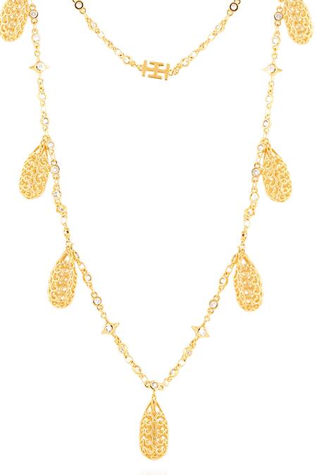 Isharya_Gold Plated 18kt Amendoeira Charm Necklace _Online_at_Aza_Fashions