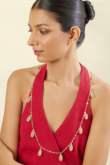 Isharya Gold Plated 18kt Amendoeira Charm Necklace 