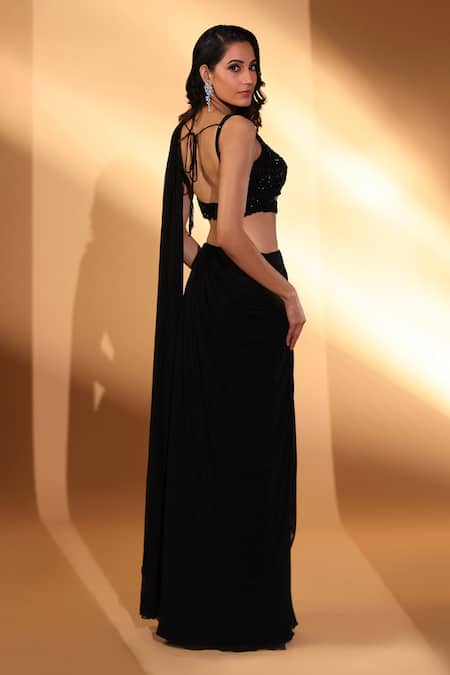 Kiyohra Alia Pre-Draped Saree With Blouse 