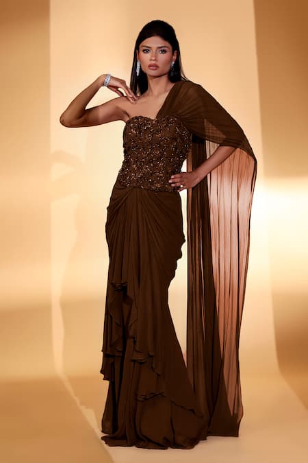 Kiyohra Marlo Pre-Draped Saree With Blouse 