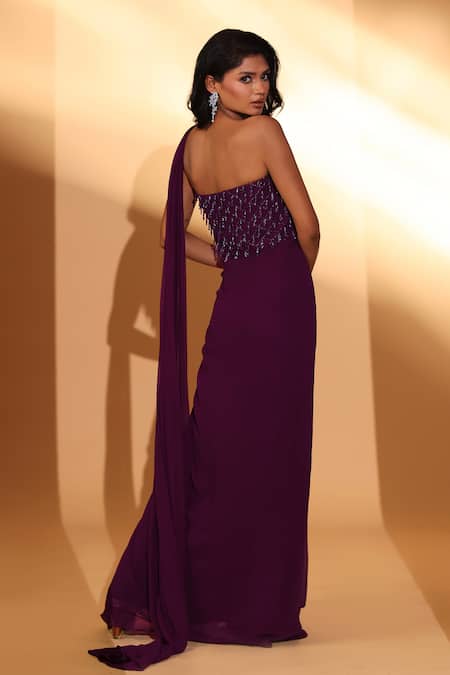 Kiyohra Tori Embroidered Saree Gown 