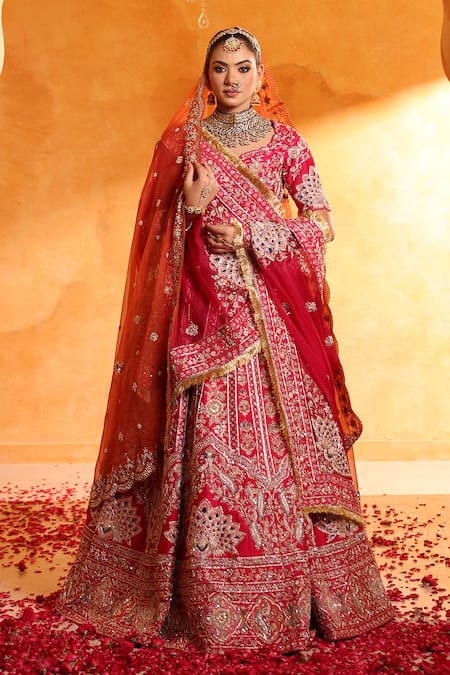 Mehar Rani Pink Bridal Lehenga Set 