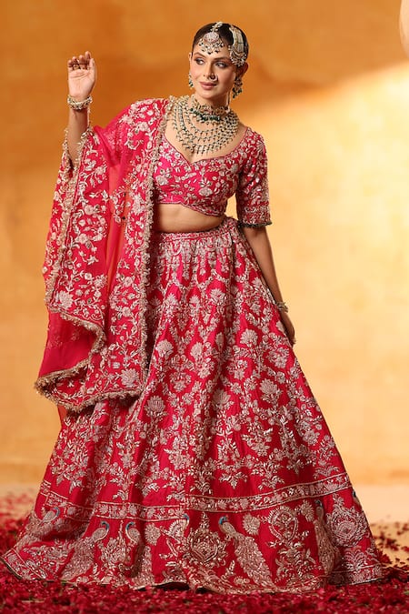 Mehar Rani Pink Zardozi Work Bridal Lehenga Set 
