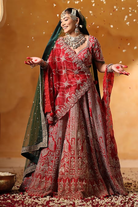 Mehar Zari Work Bridal Lehenga Set 