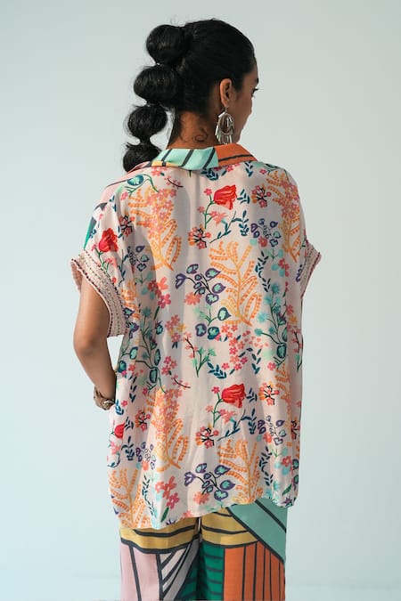 Beachbum Multi Viscose Santoon Printed Top & Pant Set 