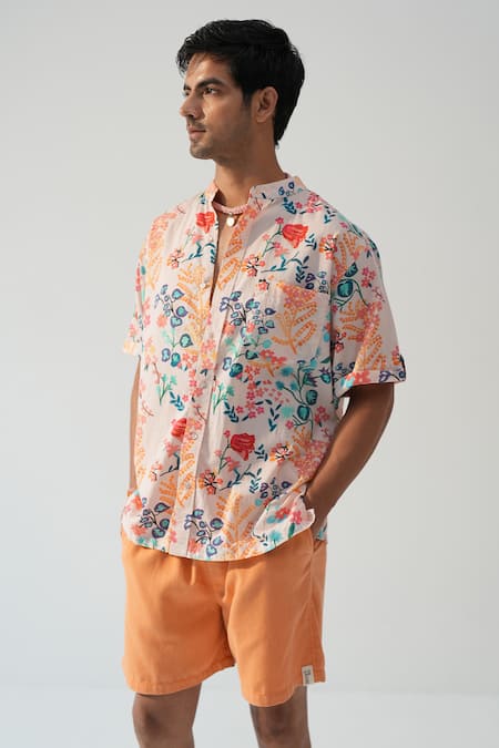 Beachbum Floral Print Shirt With Shorts 