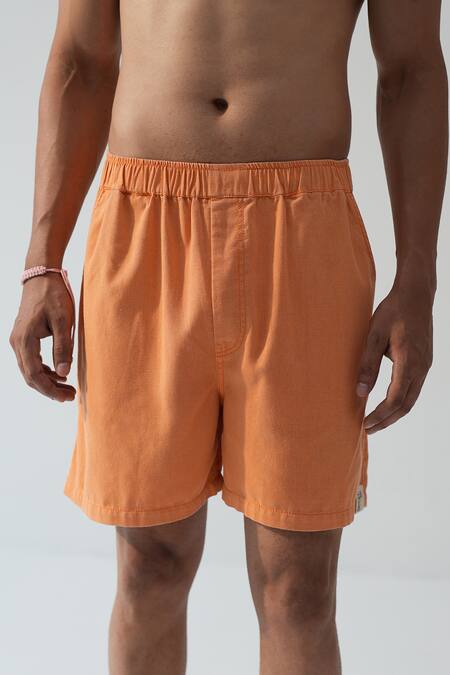 Beachbum_Off White Cotton Floral Print Shirt With Shorts _Online_at_Aza_Fashions