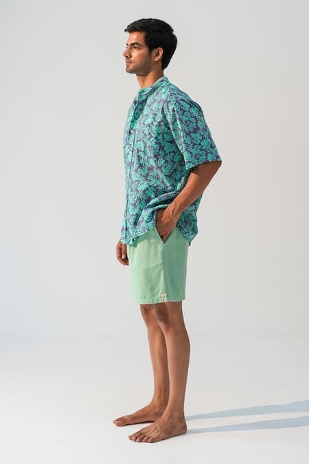 Beachbum Leaf Print Shirt & Shorts Set 