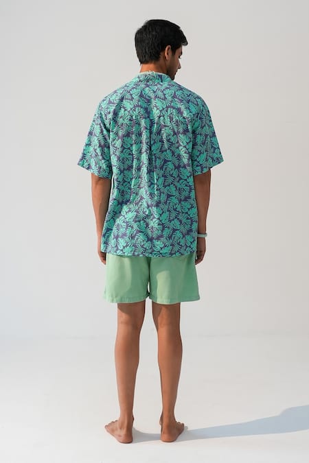 Beachbum Leaf Print Shirt & Shorts Set 
