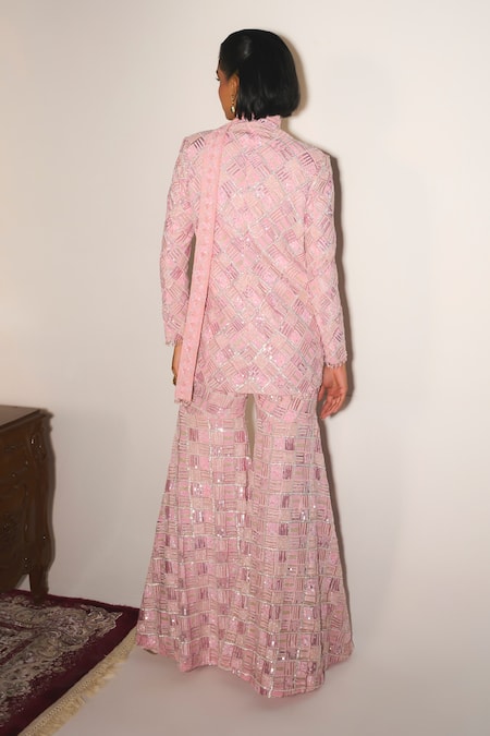 Mani Bhatia Giselle Resham & Sequin Embroidered Jacket Sharara Set