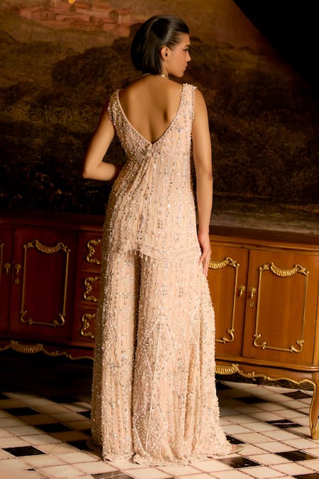 Mani Bhatia Cinderella Embellished V-Neck Kurta Sharara Set