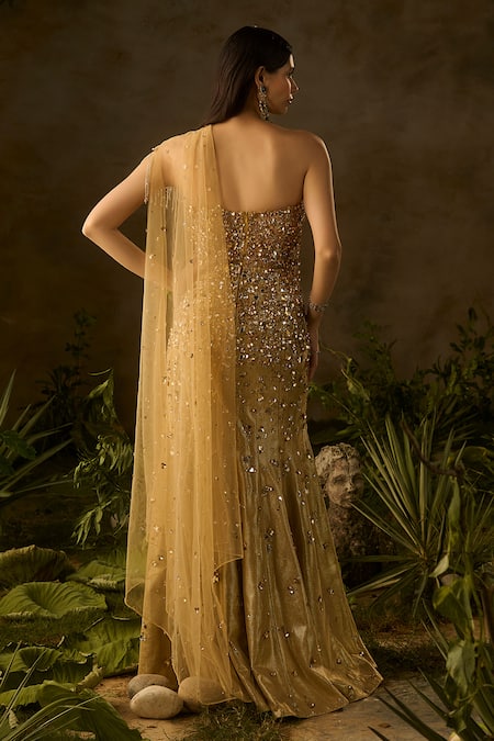 Parul Gandhi Elysia Sequins & Beads Hand Embroidered Gown 