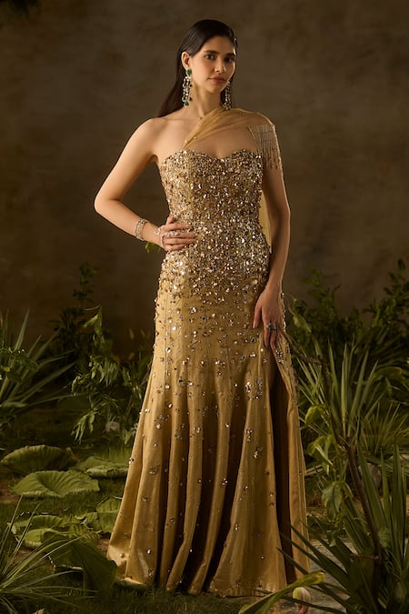 Parul Gandhi Elysia Sequins & Beads Hand Embroidered Gown 