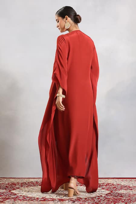 Sejal Kamdar Ajrakh Embroidered Yoke Kaftan & Pants 