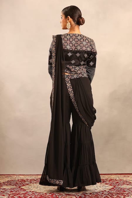 Sejal Kamdar Ajrakh Patchwork Blouse & Sharara Set 