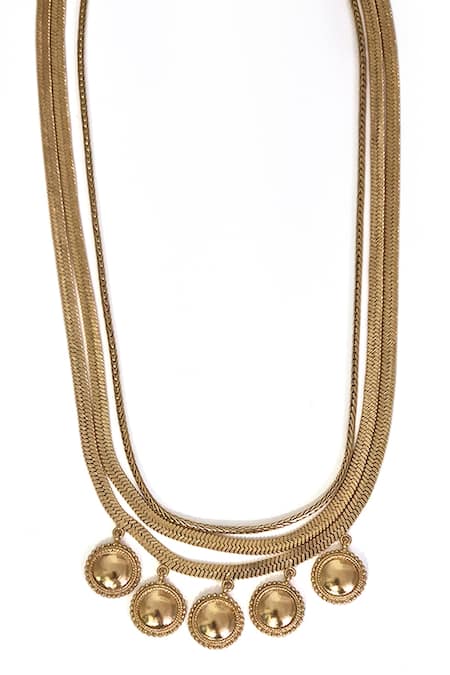 Suhani Pittie_Gold Plated Surya Charms Necklace _Online_at_Aza_Fashions