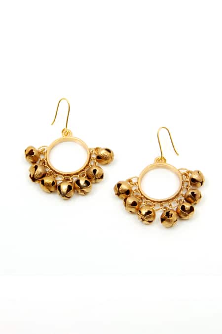 Suhani Pittie Ghungroo Hanging Gold Plated Round Earrings 