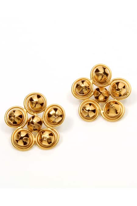Suhani Pittie Gold Plated Wire & Ghungroo Flower Earrings 