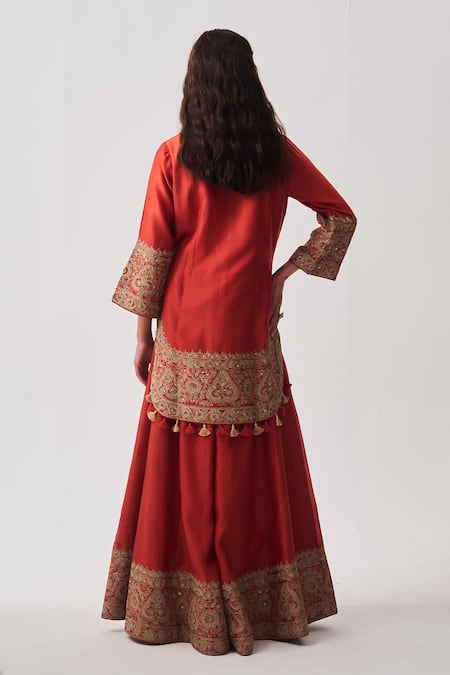 Wabi Sabi By Anshum-Ritesh Paan Booti Embroidered Kurta & Sharara Set 