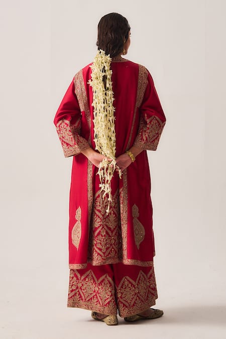 Wabi Sabi By Anshum-Ritesh Floral Nest Phiran Kurta, Flare Pant & Dupatta Set 