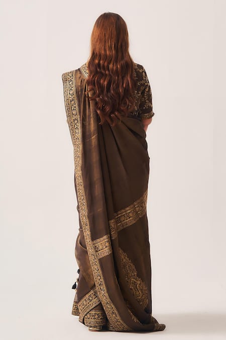 Wabi Sabi By Anshum-Ritesh Ferdous Chanderi Tissue Woven Saree & Blouse 