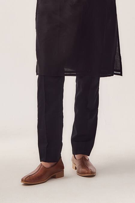 Wabi Sabi By Anshum-Ritesh Black Chanderi Embroidery Royal Orchid Kurta And Pyjama Set Online at Aza Fashions Wabi Sabi By Anshum-Ritesh_Black Chanderi Embroidery Royal Orchid Kurta And Pyjama Set _Online_at_Aza_Fashions