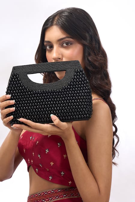 The Purple Sack Beaded Hand Embroidered Clutch Bag 