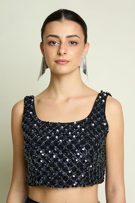 Aakaar Sequins & Beads Embroidered Blouse 