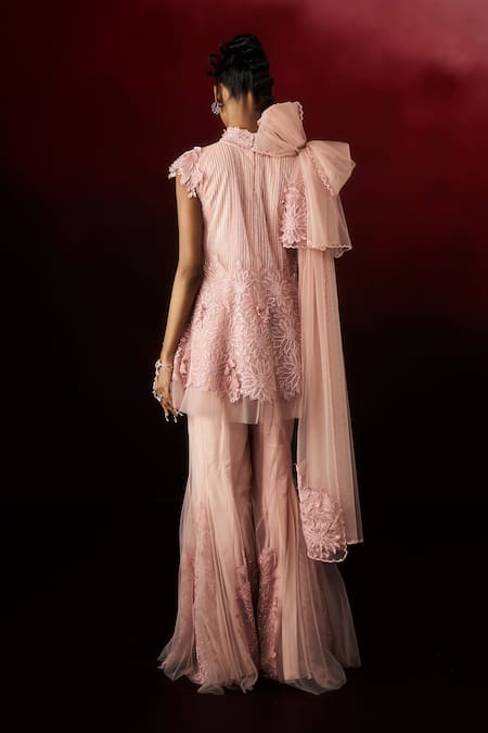 Aanchal Vijaywargi Bare Embroidered Top With Sharara 